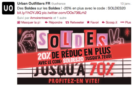 Tweet Soldes Urban Outfitters