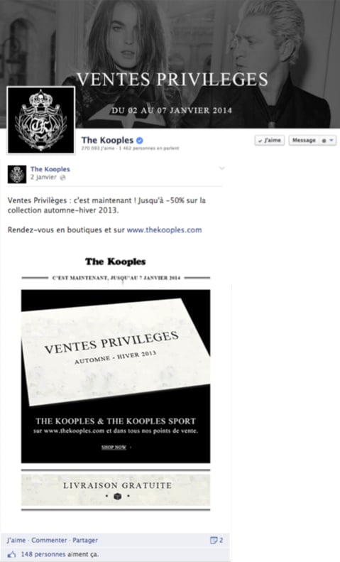 Page Facebook The Kooples