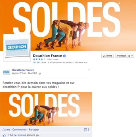 Page Facebook Soldes Décathlon