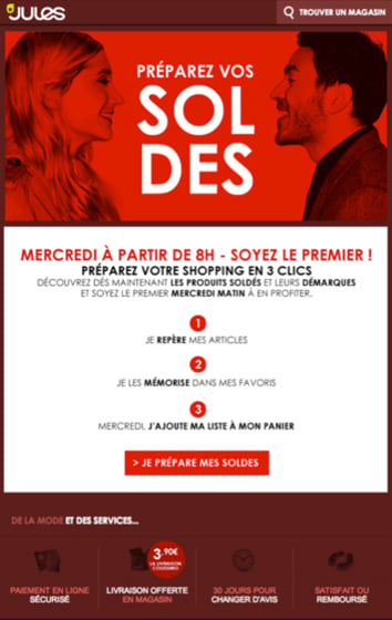 Newsletter Soldes Jules