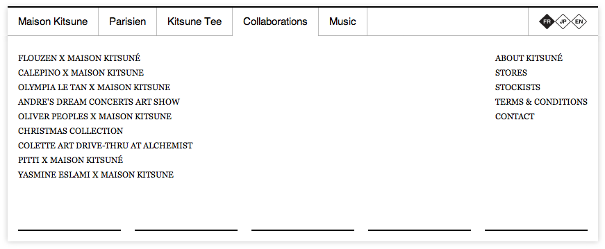 Collaboration Site E-Commerce Kitsuné 