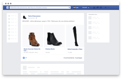 Facebook publicité Nosto sur ordinateur