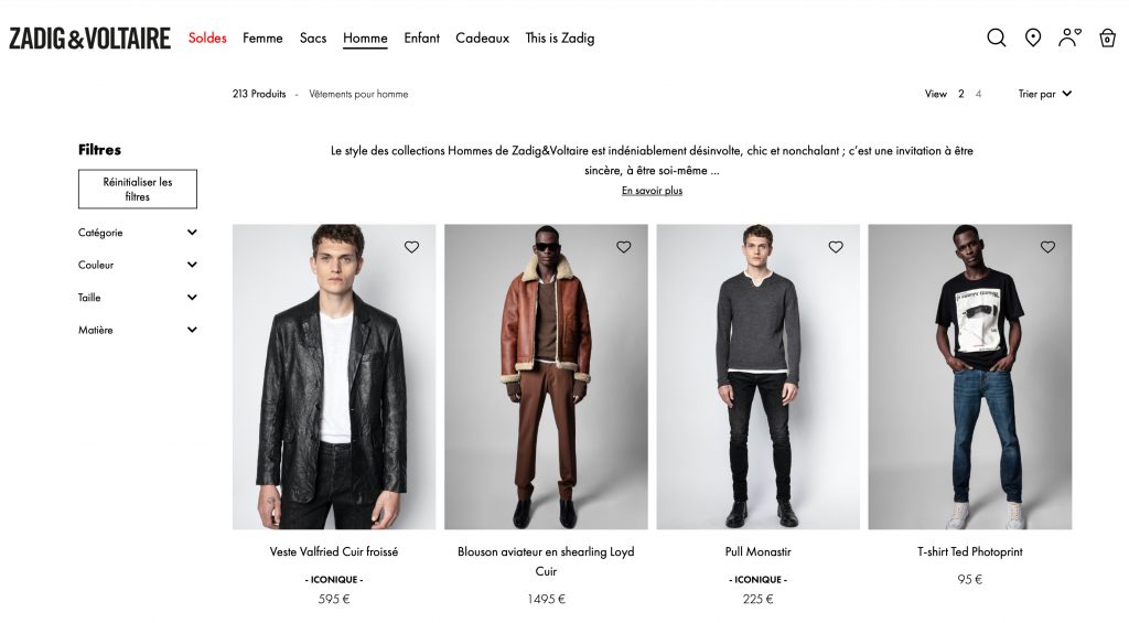 DND - Plateforme E-Commerce Zadig et Voltaire